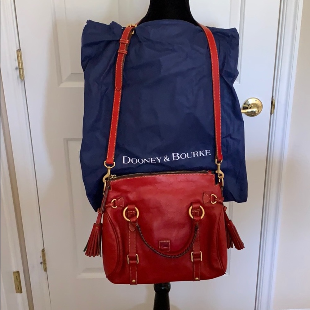 DOONEY & BOURKE SMALL RED LEATHER SATCHEL